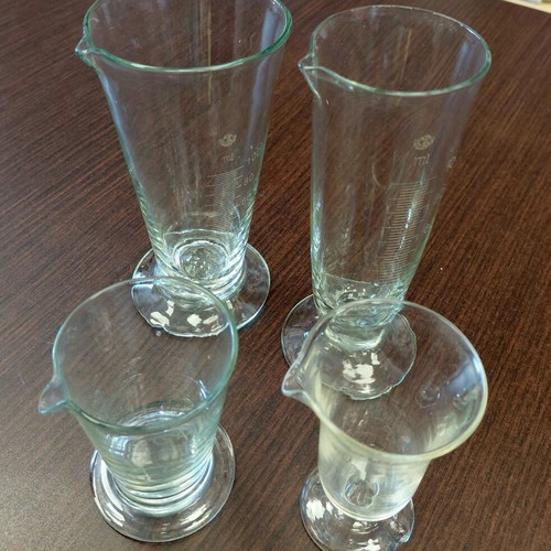 Vintage volumetric glasses from Czechoslovakia used, set of four, 1960s