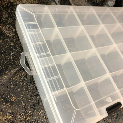 Transparent plastic organizer new with 24 compartments 35x22x5 cm
