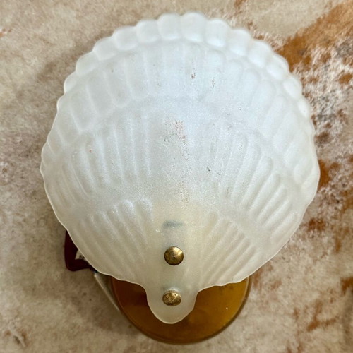 Vintage glass wall sconces used from the 1950s