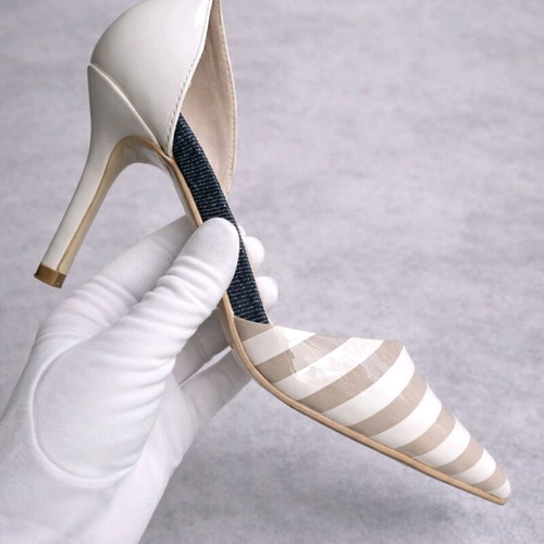 Axel d’Orsay Pumps 37 New Beige Stripe Heels with Bonus Mango Sandals