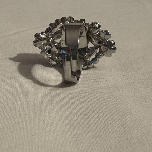 Women's adjustable ring like new, gray and blue