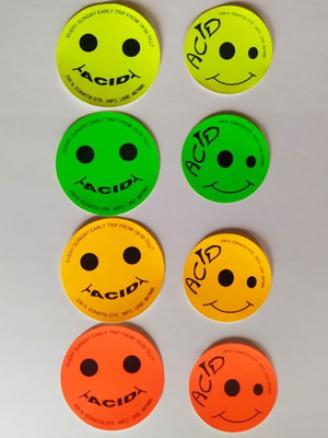 Stickers Acid Club σαν καινούργιο, διάφορα χρώματα