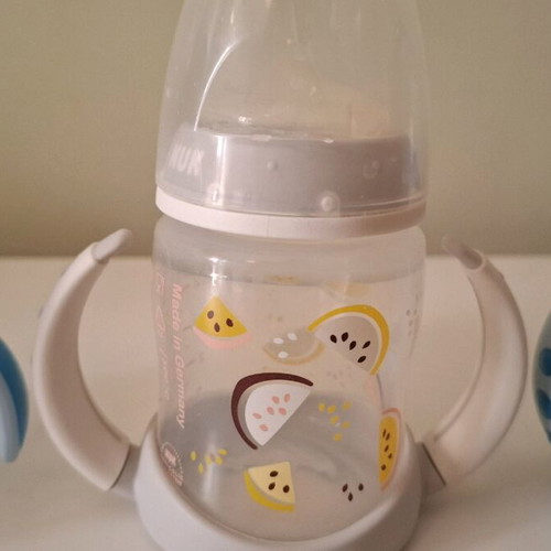 Baby water cups used 150ml with nipples and protective caps