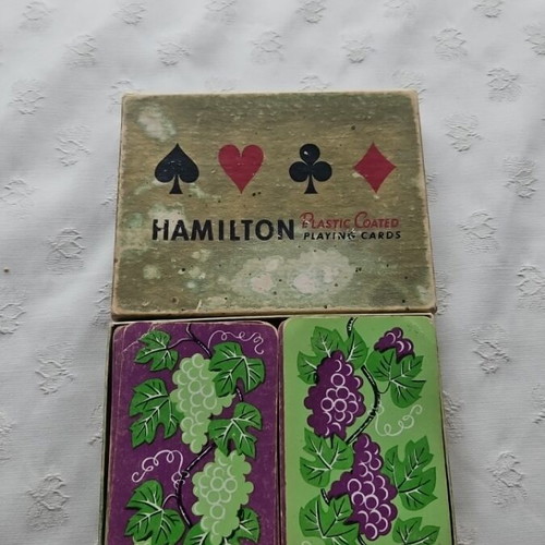 Hamilton playing cards used, 2 decks with box