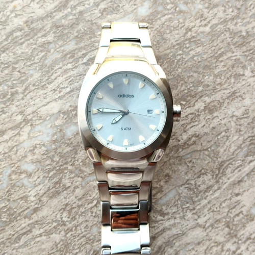 Adidas wristwatch, white and silver