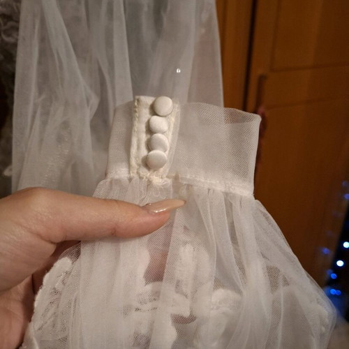 Boho wedding dress white with veil and storage bag, like new, sizes XS-S-M