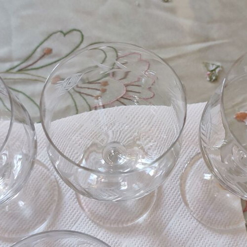 Vintage crystal stemmed glasses set of 15