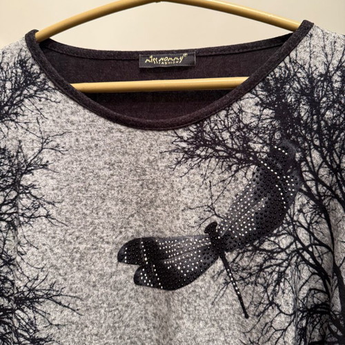 Everyday shirt new with front designs, black and gray, size L