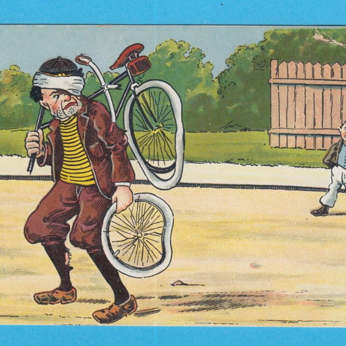Vintage card postal used, printed in Saxony, 14x9 cm