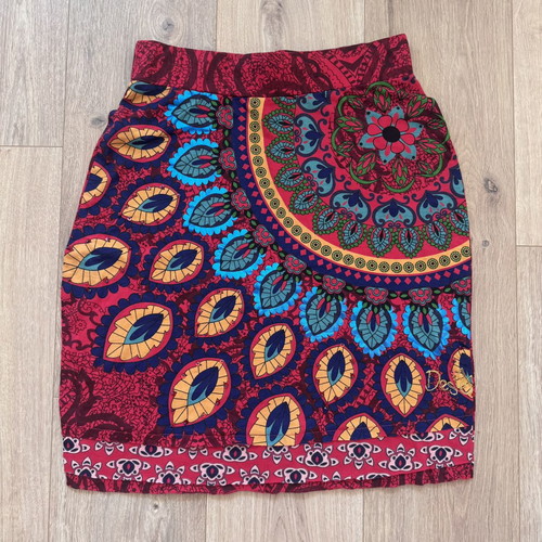 Desigual vintage Y2K abstract skirt women's colorful mandala size S like new