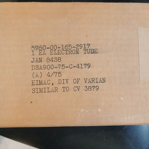 Vacuum tube JAN-8438 EIMAC 400W new, made in USA