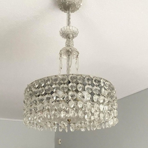 Chandeliers used, set of 2 crystal from the 70s