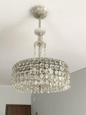 Chandeliers used, set of 2 crystal from the 70s