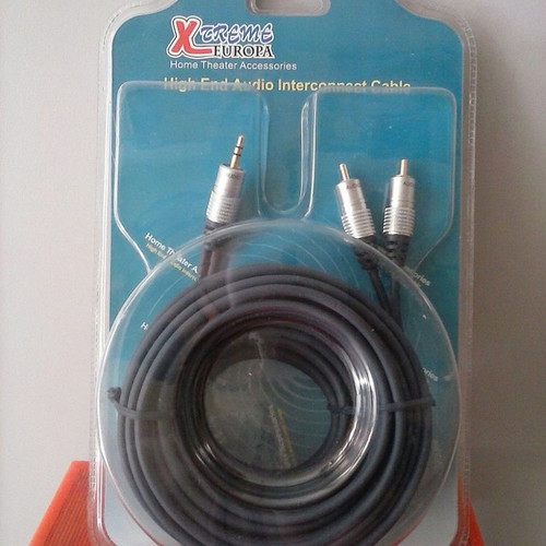 2 x RCA male to 3.5mm male stereo cable, 10m, high quality