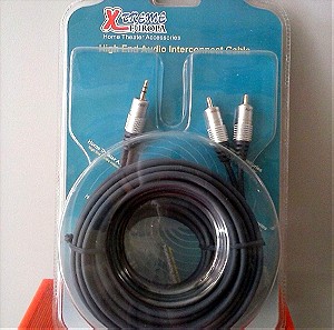 Καλώδιο (cable) 2 x RCA male - 3,5mm male stereo High Quality 10 μέτρα