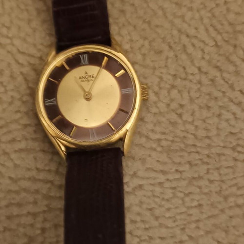 Ancre Incablock women's winding watch used, gold tone