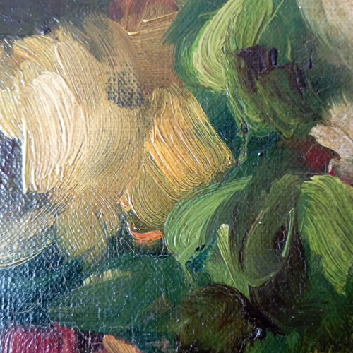 Authentic oil painting paste technique new with wooden frame