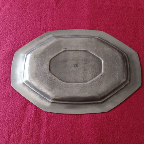 Vintage pewter soup tureen and tray from France like new