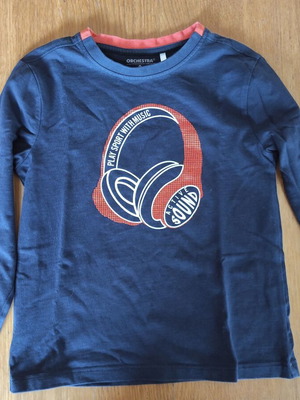 Orchestra long-sleeve shirt for boys 7-8 years used, black and orange
