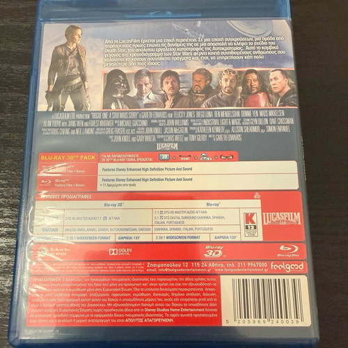 Star Wars Rogue One Blu-ray like new, includes 3D edition