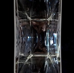 Glass rectangular vase with spirals like new