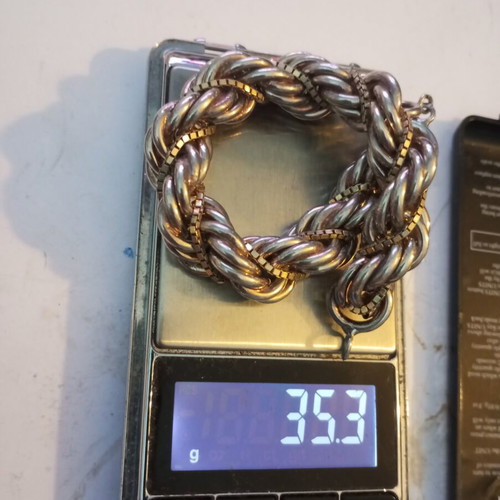 Silver bracelet 925 braid 21.5cm like new