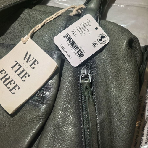 Free People Emerson leather shoulder tote bag, new with tags