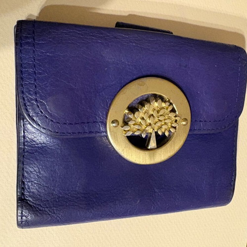 Mulberry wallet used, leather, purple