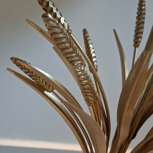 Brass Wheat Sheaf Lamp Base used, Hollywood Regency Lighting