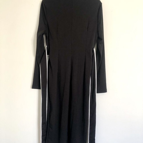 Black Wrap Midi Dress with Belt size M like new