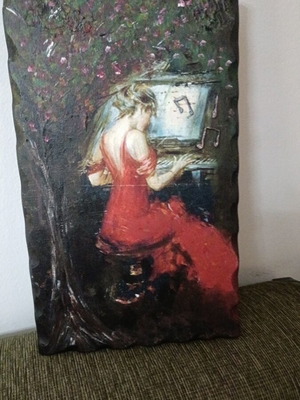Notes in the Night decoupage on wood