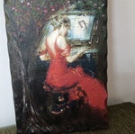 Notes in the Night decoupage on wood