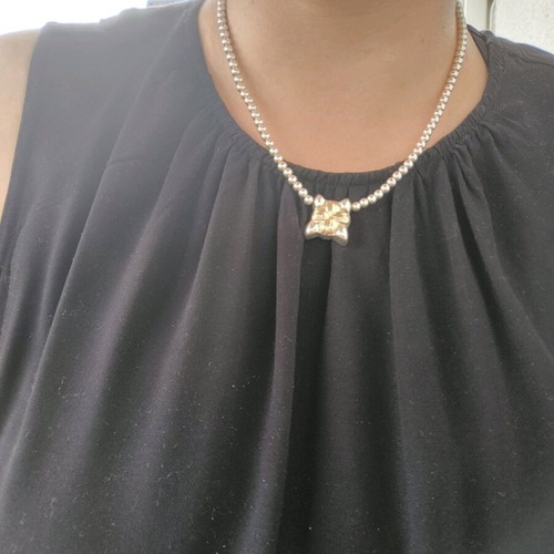 Silver-gold necklace 925 like new, 45 cm
