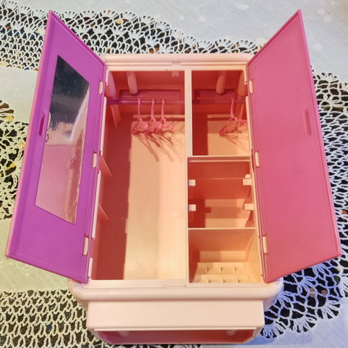 Vintage Barbie Dream Furniture Collection 1978 wardrobe used with four hangers