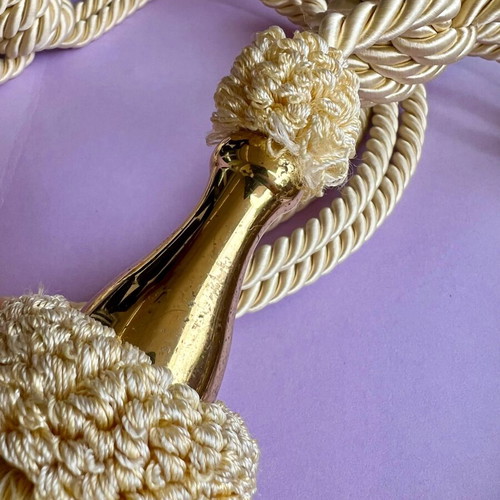 Art Deco gold curtain tie back tassels set of 3 like new