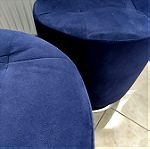  Πουφ Σκαμπό (2×) / Μπλε - ασημί