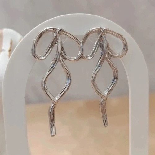 Silver Bow Earrings new