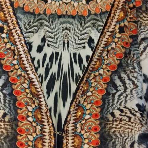 Caftan dress medium like new with unique pattern and color combinations