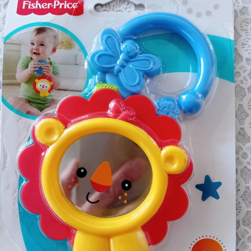 Baby toy lion with mirror and 2 pacifiers Fisher Price and MAM new