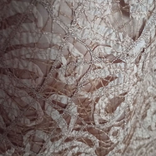 Forel 6XL / 52 / 24 beige and gold evening dress with lace and satin