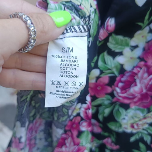 Floral Cotton Long Skirt new, size S/M with side slit and elastic waist
