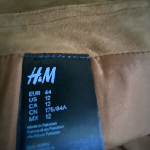 H&M suede midi skirt, camel color, A-line with pockets