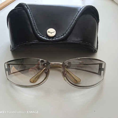 Salvatore Ferragamo sunglasses used, vintage model with transparent lenses