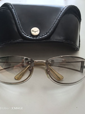 Salvatore Ferragamo sunglasses used, vintage model with transparent lenses