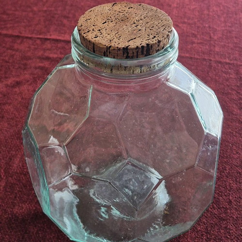 Glass jar used 2 liters hexagonal shape Italian
