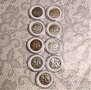 Λοτ με ασημένια νομίσματα 1 δραχμή 1910-1911