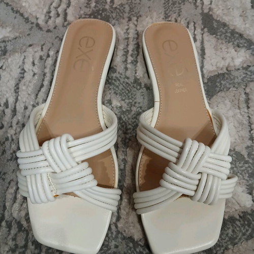 Exe flat sandals like new, size 38, white