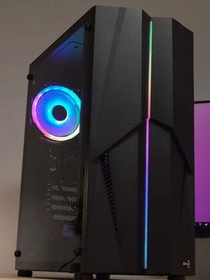 Aerocool Mecha RGB Mid Tower Case with CoolerMaster 520W PSU and 3 Arctic F12 Fans