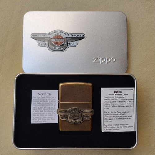 Zippo Harley-Davidson 95th Anniversary lighter mint condition with box