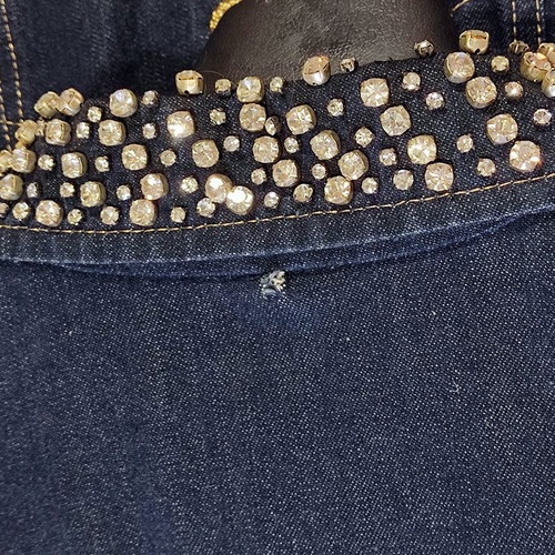 East Coast Jean jacket used, dark blue XL with Swarovski